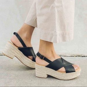 Soludos Amalfi Espadrille Platform Sandals, Black